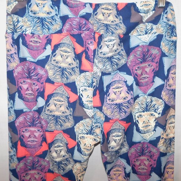 LuLaRoe Womens TC Tall & Curvy Wolfman Pink Purple Blue Halloween Leggings - Picture 9 of 9